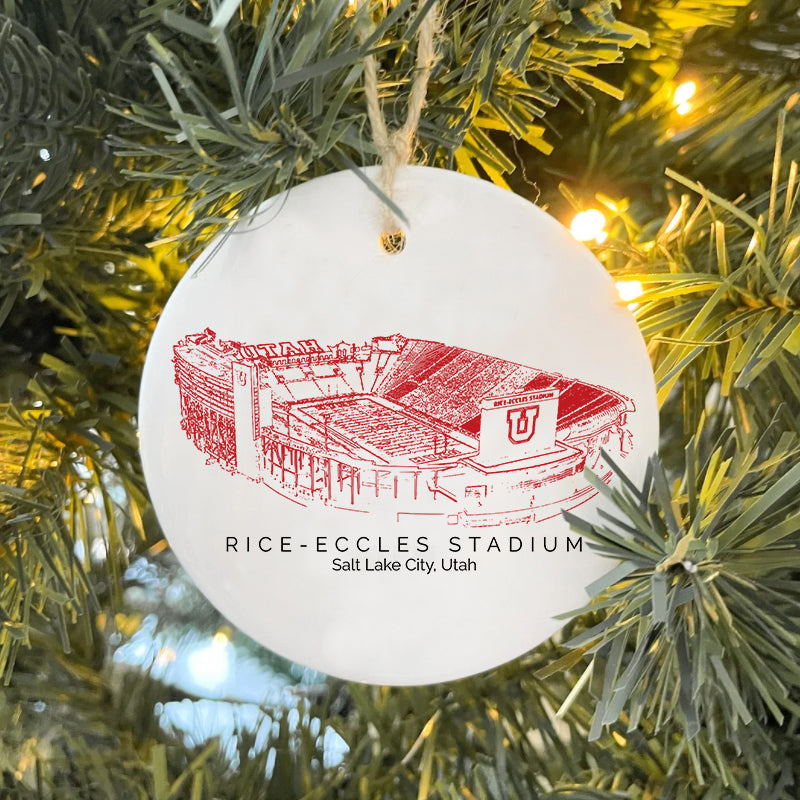 Rice–Eccles Stadium - Utah Utes football,College Football Ceramic Christmas Ornament