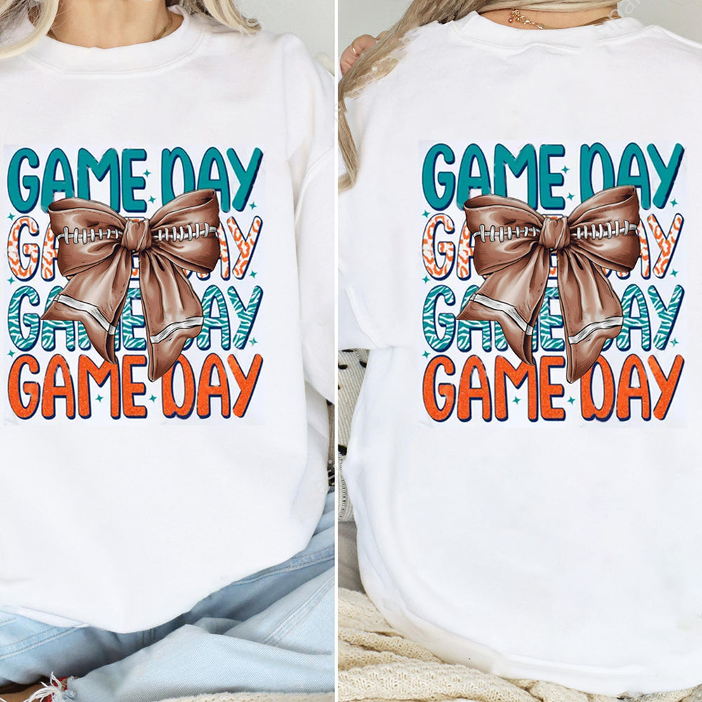 Miami Hurricanes football Game Day Football Bow-Knot Sweatshirt