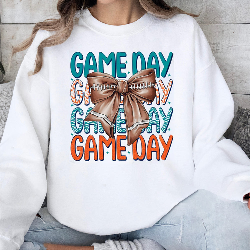 Miami Hurricanes football Game Day Football Bow-Knot Sweatshirt