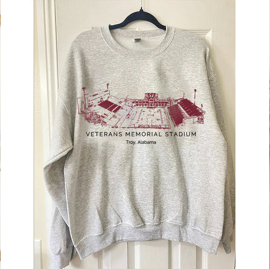 Troy University Veterans Memorial Stadium Unisex Crewneck Sweatshirt