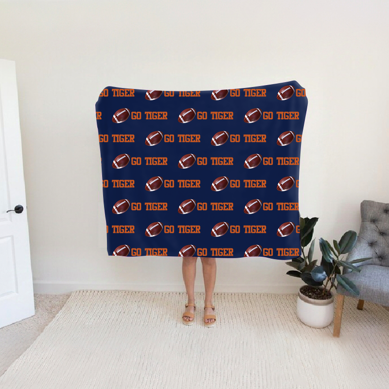 Personalized GO Tiger Football Bleacher Blanket