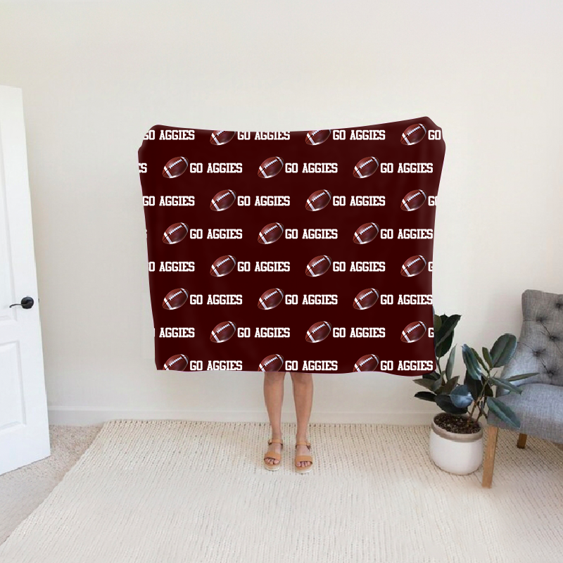 Personalized GO Aggies Football Bleacher Blanket