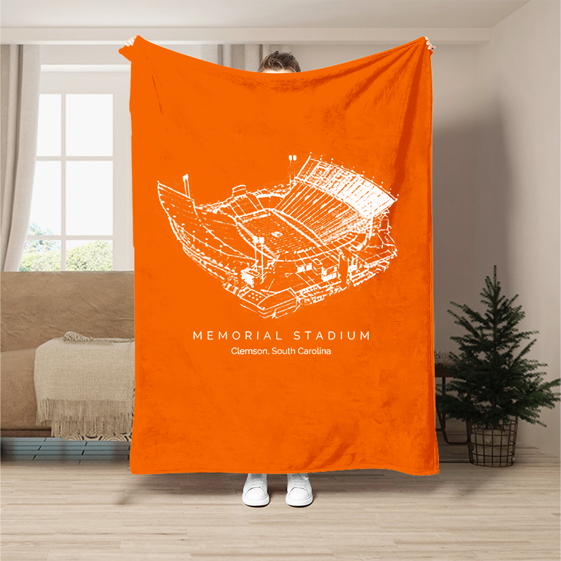 Memorial Stadium (Clemson) -College Football Blanket, Clemson Tigers football