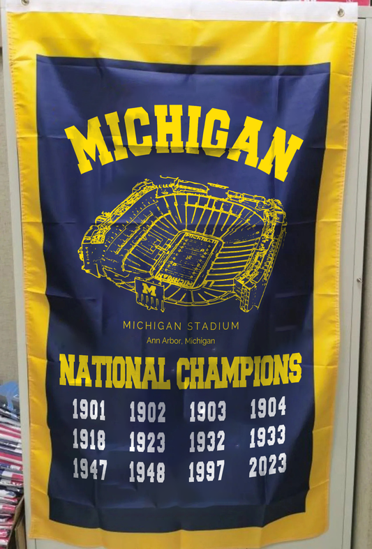 111 Michigan Team University Wolverines 2023 Football Playoff National Champions, Garage, Dorm, Outdoor Decoration