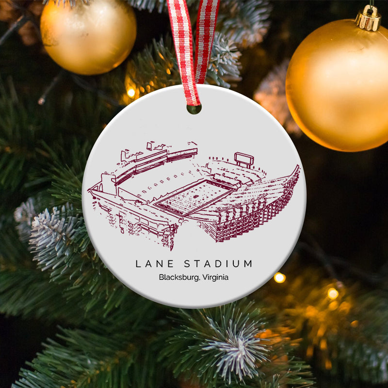 Lane Stadium - Virginia Tech Hokies football,College Football Ceramic Christmas Ornament