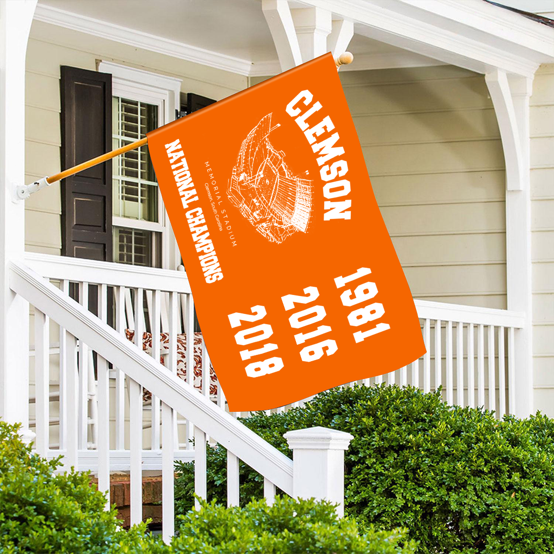 Clemson Tigers football 2018 Football Playoff National Champions, Garage, Dorm, Outdoor Decoration