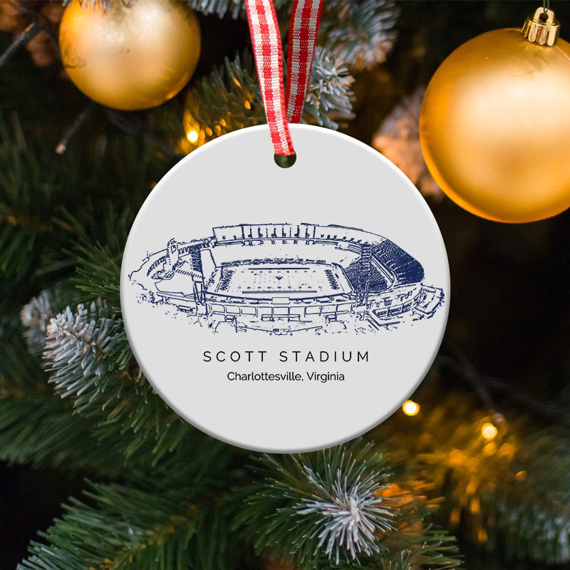 Scott Stadium - Virginia Cavaliers football,College Football Ceramic Christmas Ornament