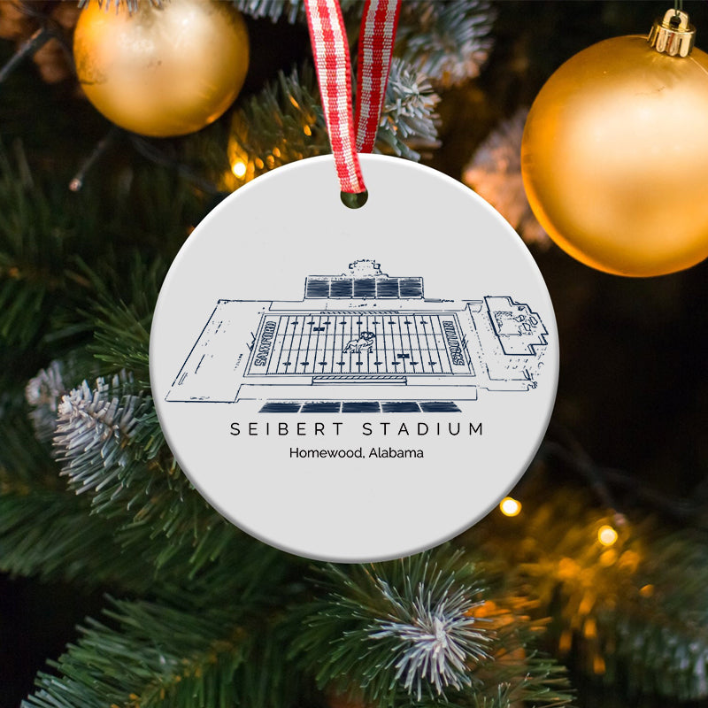 Seibert Stadium - Samford Bulldogs football,College Football Ceramic Christmas Ornament