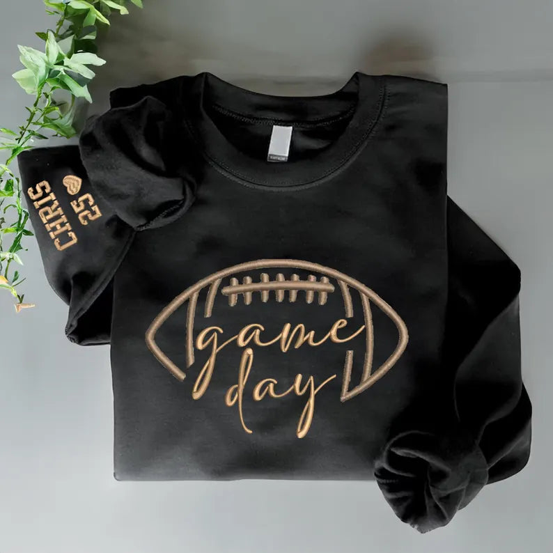 Embroidered Game Day Shirt, Tis The Season Shirt, Embroidered Fall Shirt, Touchdown Football Soccer Volleyball basketball Shirt Sweatshirt