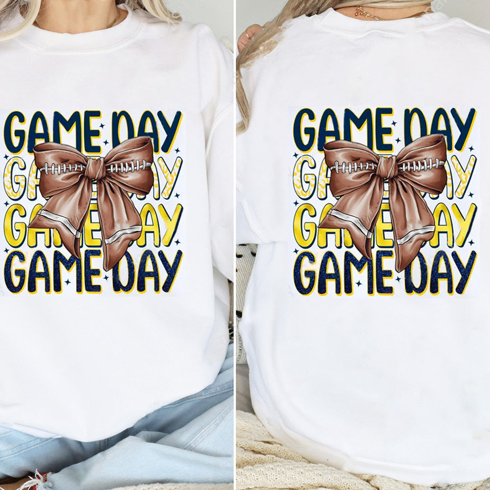 Michigan Wolverines football Game Day Football Bow-Knot Sweatshirt