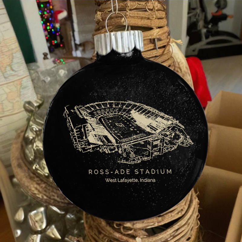 Personalized Ross–Ade Stadium - Purdue Boilermakers football Christmas Glitter Ornament Ball, Xmas Football Stadium Ball