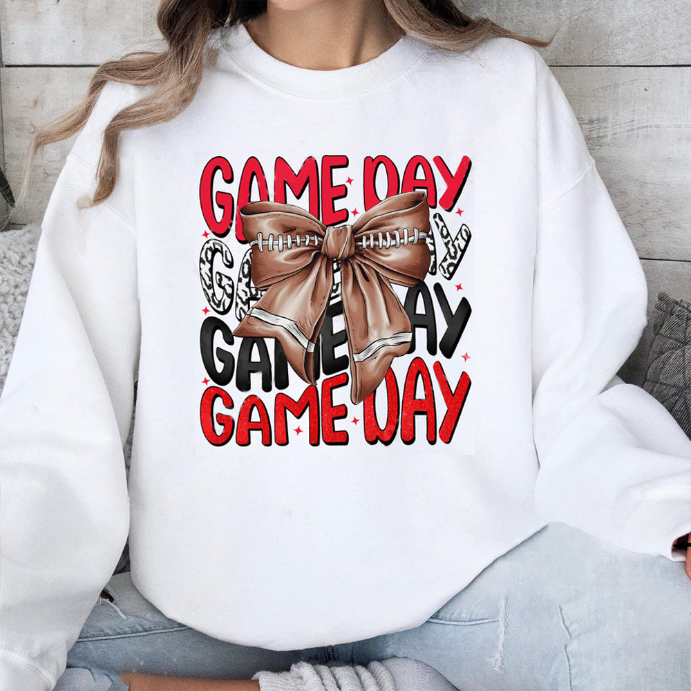 Nebraska Cornhuskers football Game Day Football Bow-Knot Sweatshirt