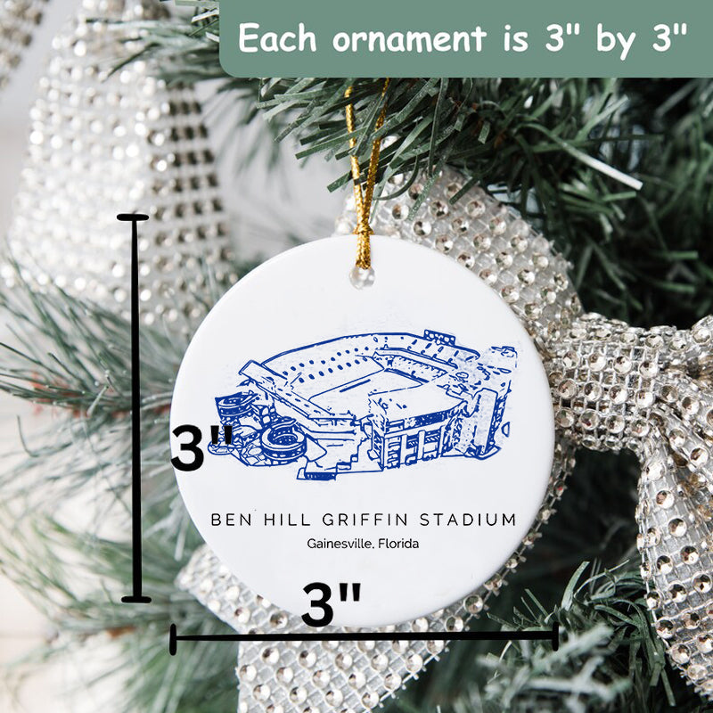 Ben Hill Griffin Stadium - Florida Gators football,College Football Ceramic Christmas Ornament