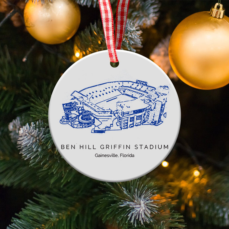 Ben Hill Griffin Stadium - Florida Gators football,College Football Ceramic Christmas Ornament