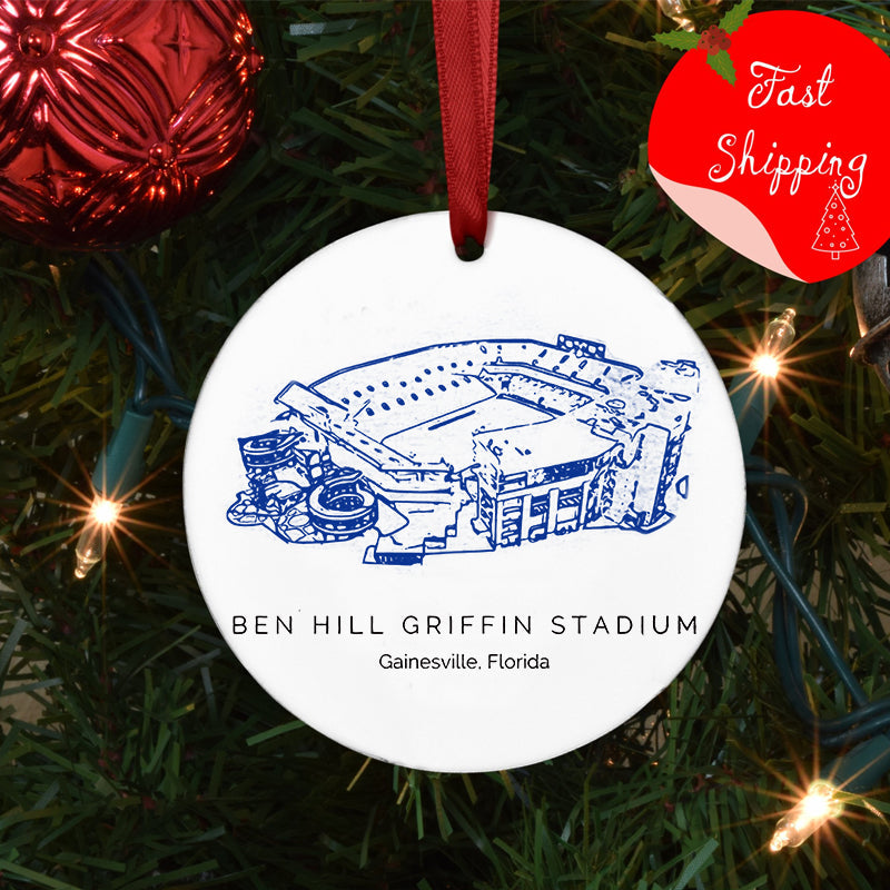 Ben Hill Griffin Stadium - Florida Gators football,College Football Ceramic Christmas Ornament