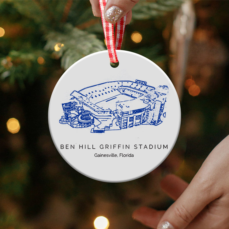 Ben Hill Griffin Stadium - Florida Gators football,College Football Ceramic Christmas Ornament