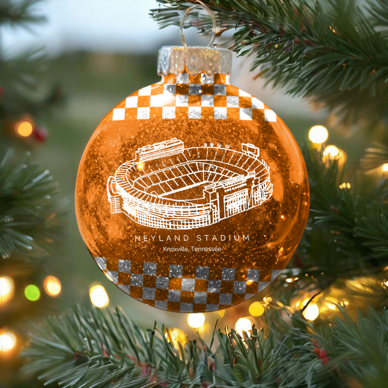 Personalized Neyland Stadium - Tennessee Volunteers football Christmas Glitter Ornament Ball, Xmas Football Stadium Ball