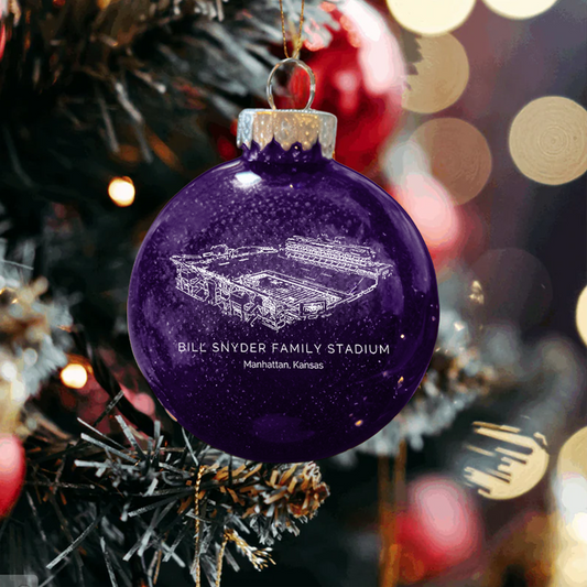 Personalized Bill Snyder Family Stadium - Kansas State Wildcats football Christmas Glitter Ornament Ball, Xmas Football Stadium Ball