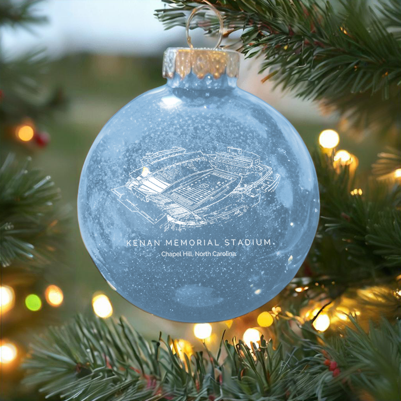 Personalized Kenan Memorial Stadium - North Carolina Tar Heels football Christmas Glitter Ornament Ball, Xmas Football Stadium Ball