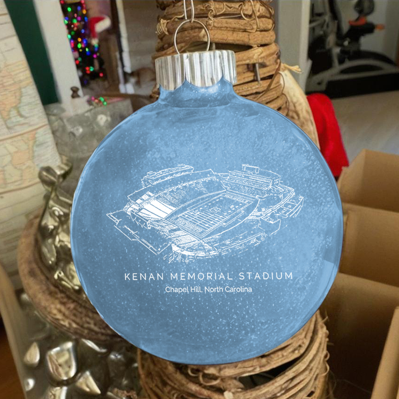 Personalized Kenan Memorial Stadium - North Carolina Tar Heels football Christmas Glitter Ornament Ball, Xmas Football Stadium Ball