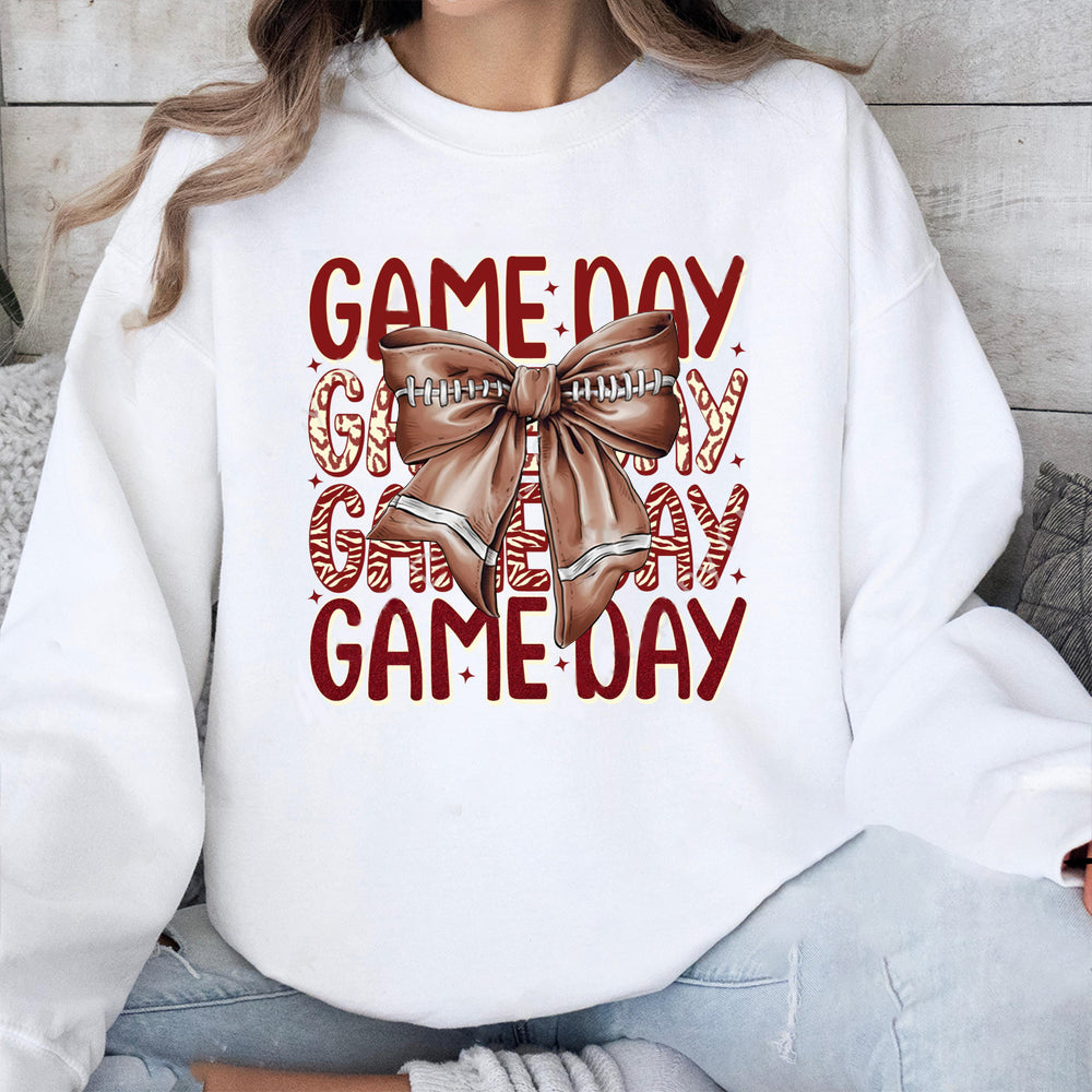 Oklahoma Sooners football Game Day Football Bow-Knot Sweatshirt