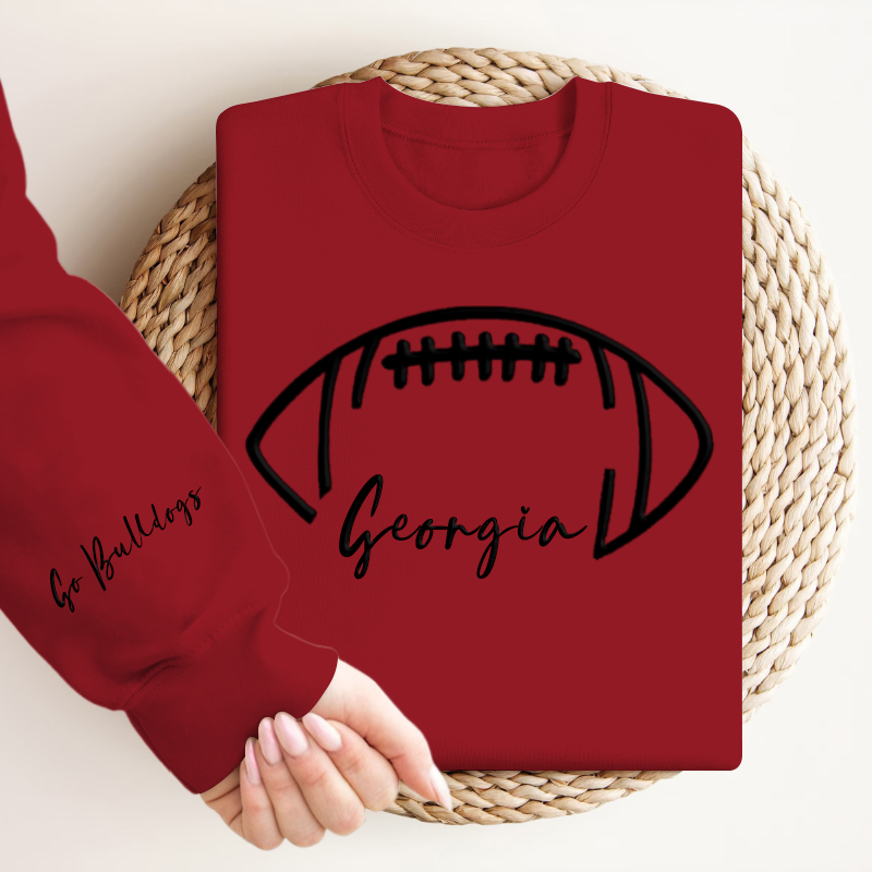 Embroidered Georgia Go Bulldogs Game Day Shirt, Tis The Season Shirt, Embroidered Fall Shirt, Touchdown Football Shirt Sweatshirt