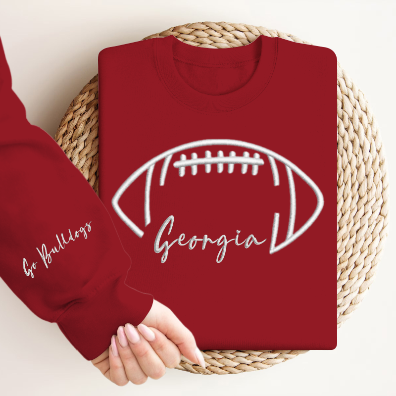 Embroidered Georgia Go Bulldogs Game Day Shirt, Tis The Season Shirt, Embroidered Fall Shirt, Touchdown Football Shirt Sweatshirt