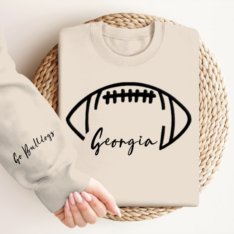 Embroidered Georgia Go Bulldogs Game Day Shirt, Tis The Season Shirt, Embroidered Fall Shirt, Touchdown Football Shirt Sweatshirt