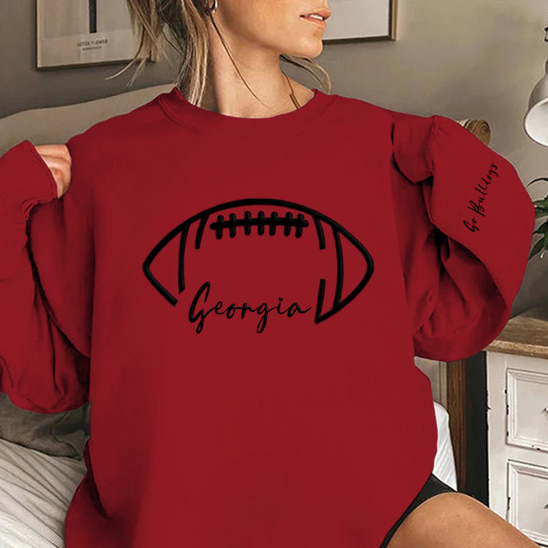 Embroidered Georgia Go Bulldogs Game Day Shirt, Tis The Season Shirt, Embroidered Fall Shirt, Touchdown Football Shirt Sweatshirt