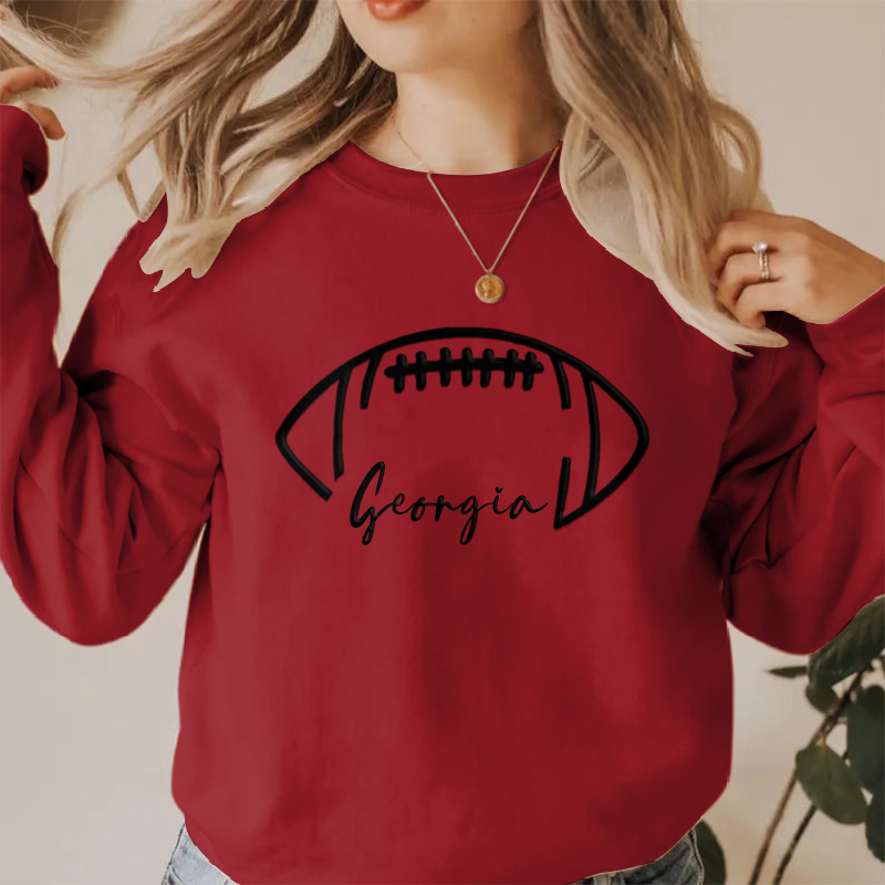 Embroidered Georgia Go Bulldogs Game Day Shirt, Tis The Season Shirt, Embroidered Fall Shirt, Touchdown Football Shirt Sweatshirt