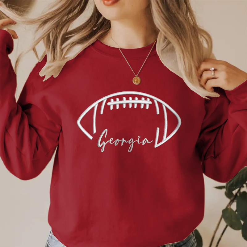 Embroidered Georgia Go Bulldogs Game Day Shirt, Tis The Season Shirt, Embroidered Fall Shirt, Touchdown Football Shirt Sweatshirt