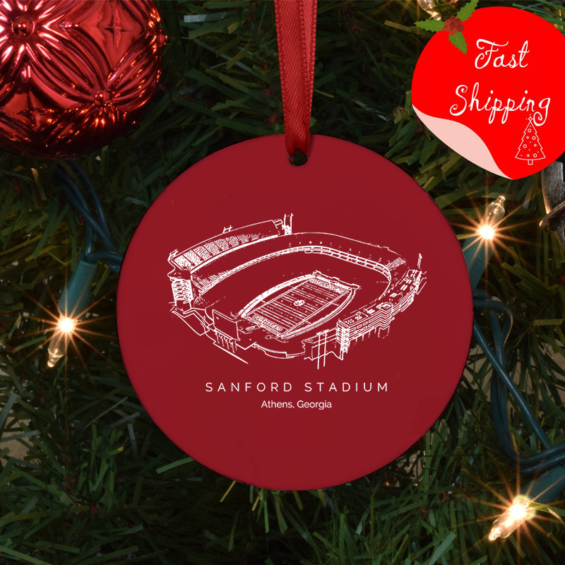 Sanford Stadium - Georgia Bulldogs football, College Football Ceramic Christmas Ornament