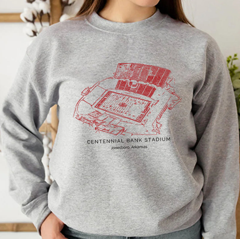 Centennial Bank Stadium Arkansas State University Unisex Crewneck Sweatshirt