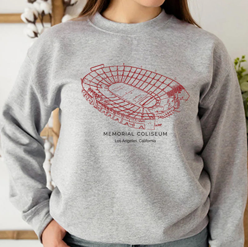 Los Angeles Memorial Coliseum University of Southern California Stadium Unisex Crewneck Sweatshirt