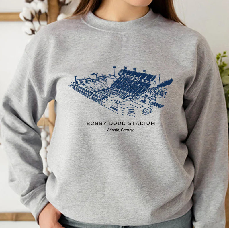 Bobby Dodd Stadium Georgia Tech Unisex Crewneck Sweatshirt