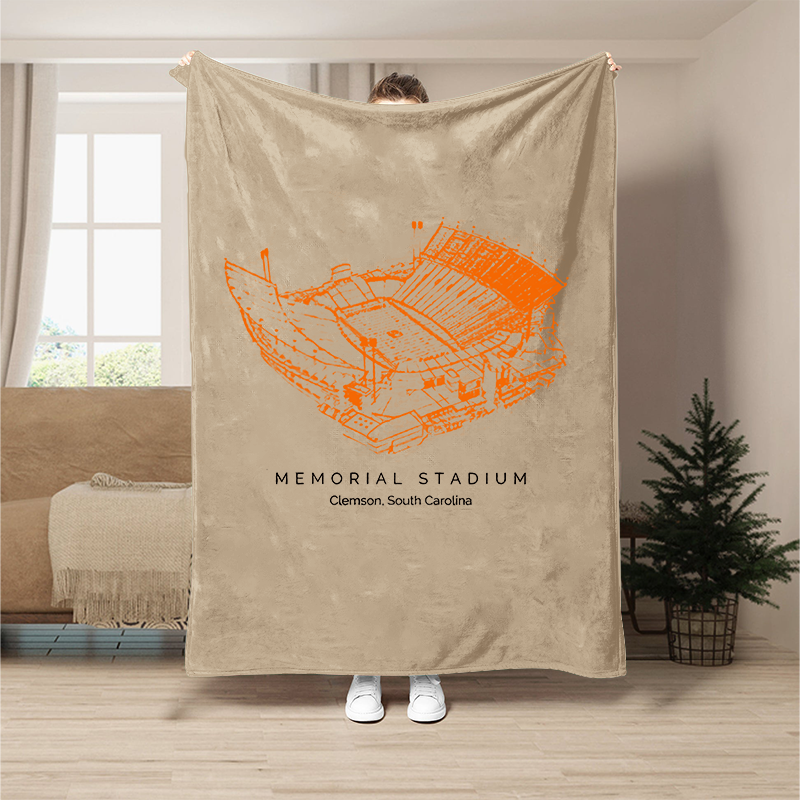 Memorial Stadium (Clemson) -College Football Blanket, Clemson Tigers football