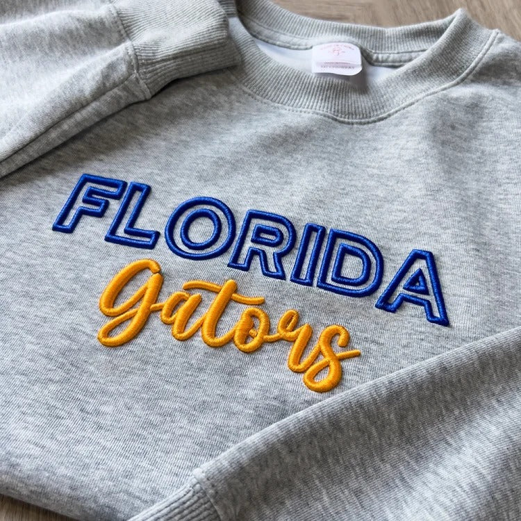 Custom Florida Gators football  PUFF Embroidery Sweatshirt,College Team Sweatshirt