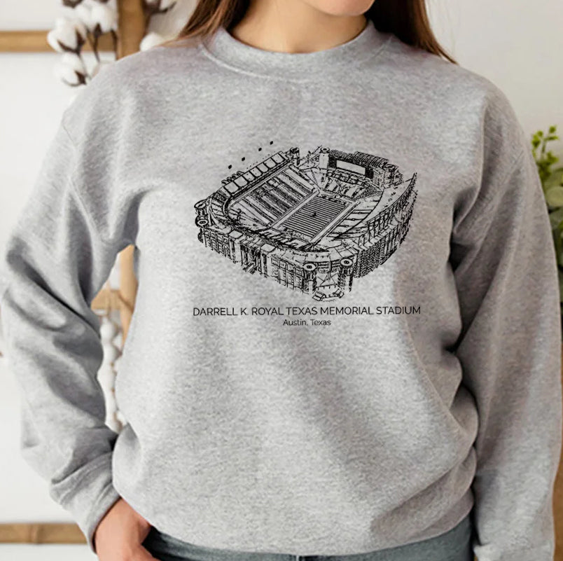 Darrell K. Royal Texas Memorial Stadium University of Texas at Austin Unisex Crewneck Sweatshirt