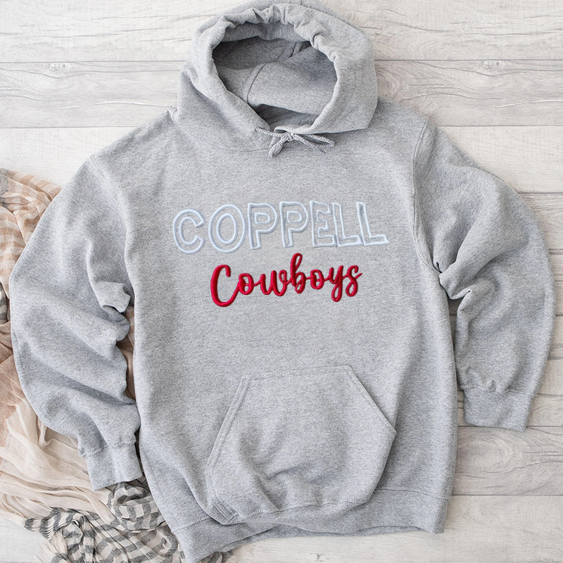 Custom Coppell Cowboys PUFF Embroidery Sweatshirt,College Team Sweatshirt