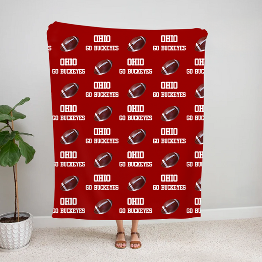 Personalized Ohio Go Buckeyes Football Bleacher Blanket