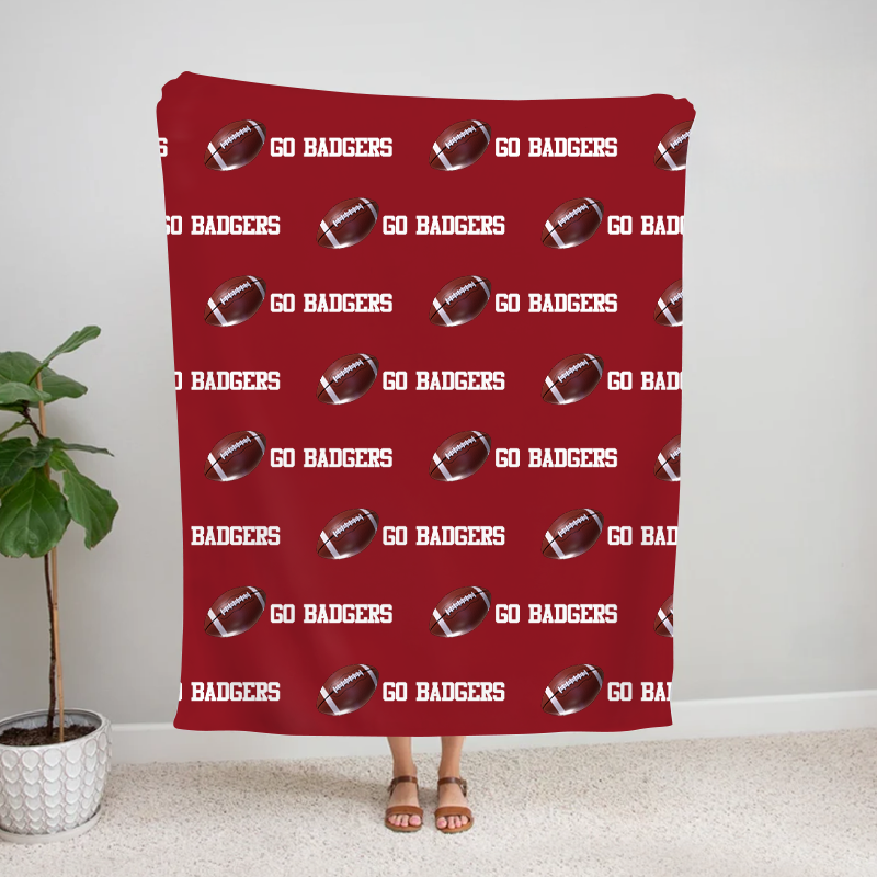 Personalized GO BADGERS Football Bleacher Blanket