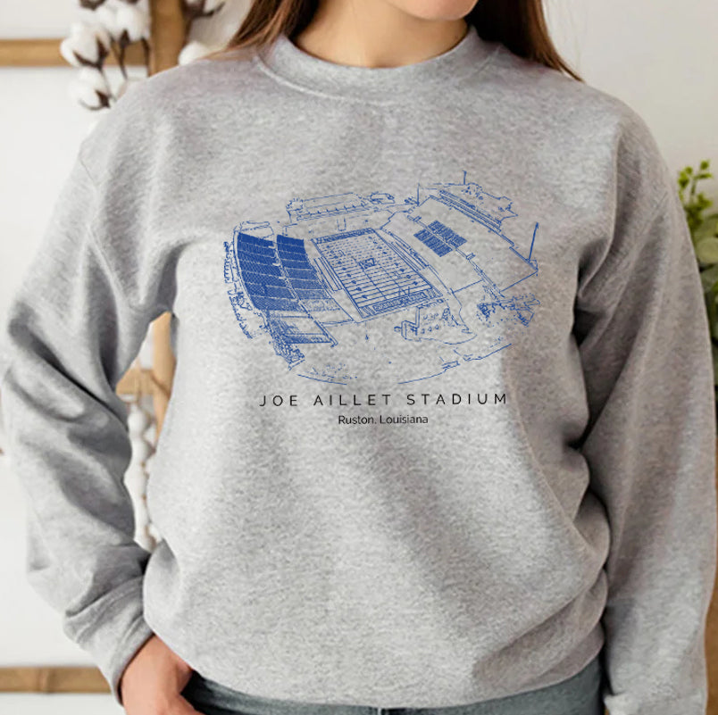 Joe Aillet Stadium Louisiana Tech University Unisex Crewneck Sweatshirt