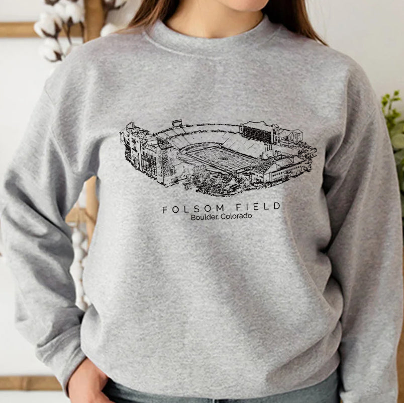 Folsom Field University of Colorado Boulder Unisex Crewneck Sweatshirt