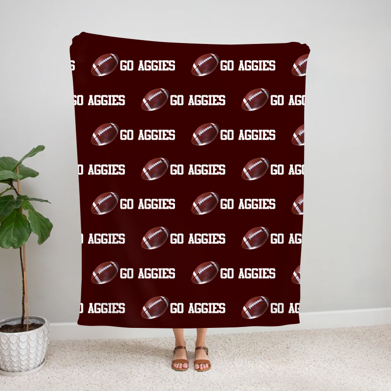 Personalized GO Aggies Football Bleacher Blanket