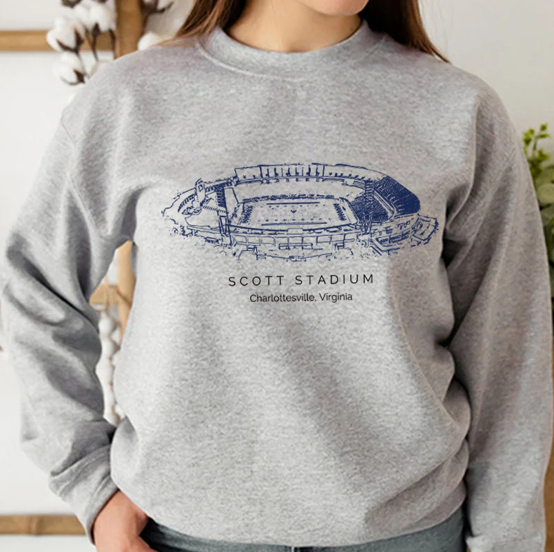 Scott Stadium University of Virginia Unisex Crewneck Sweatshirt