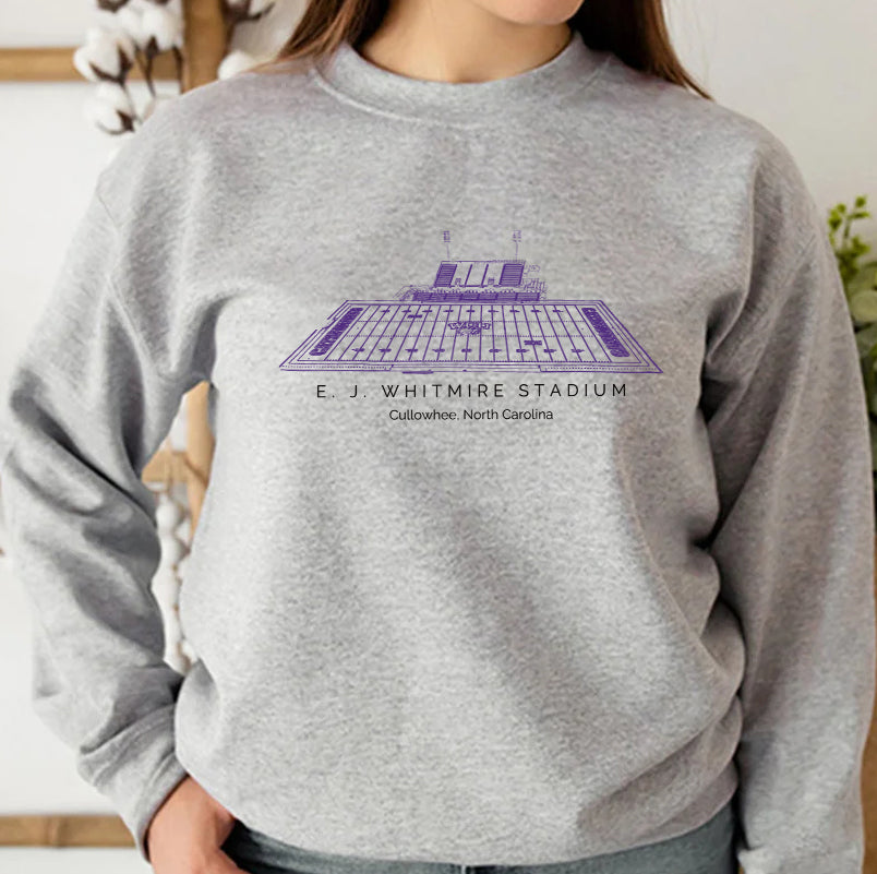 Bob Waters Field at E. J. Whitmire Stadium Western Carolina University Unisex Crewneck Sweatshirt