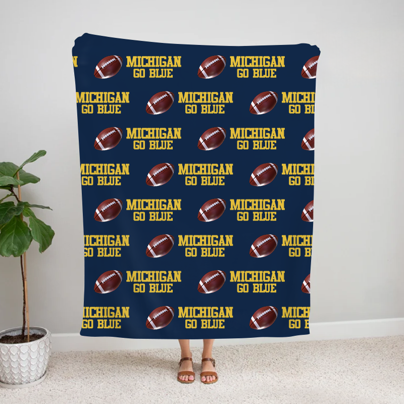 Personalized Michigan Go blue Football Bleacher Blanket