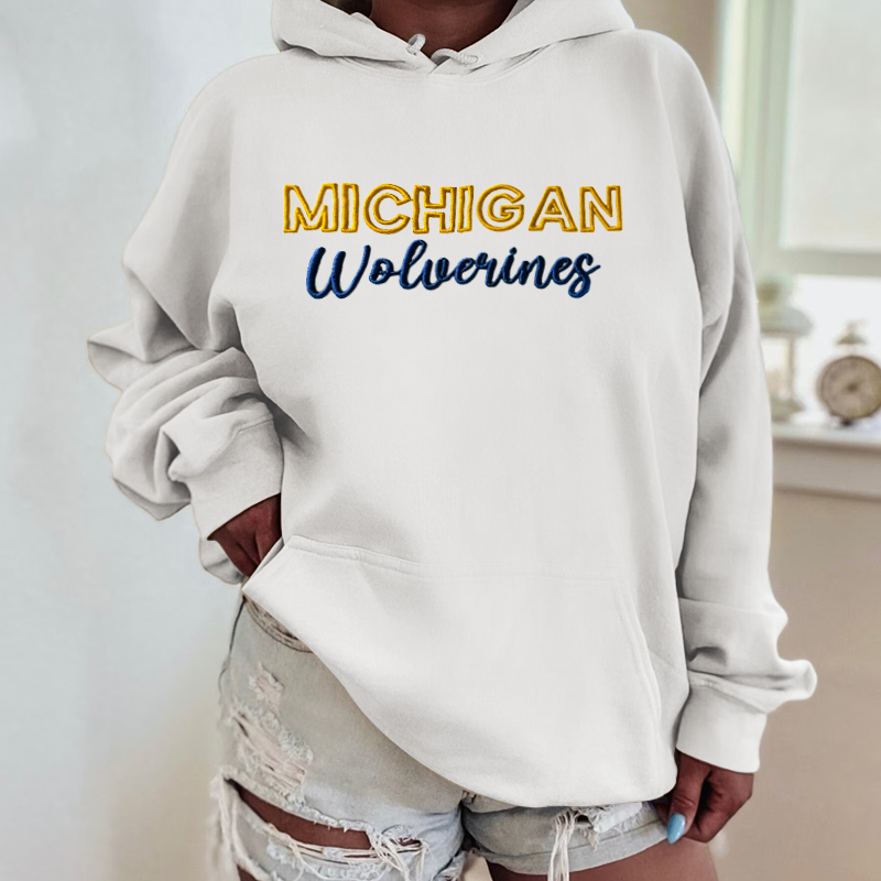 Custom Michigan PUFF Embroidery Sweatshirt,College Team Sweatshirt