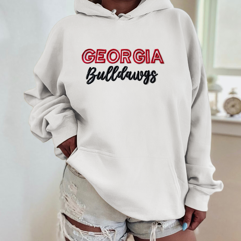 Custom Georgia Bulldogs PUFF Embroidery Sweatshirt,College Team Sweatshirt