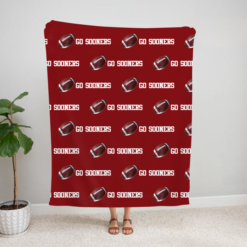 Personalized GO SOONERS Football Bleacher Blanket